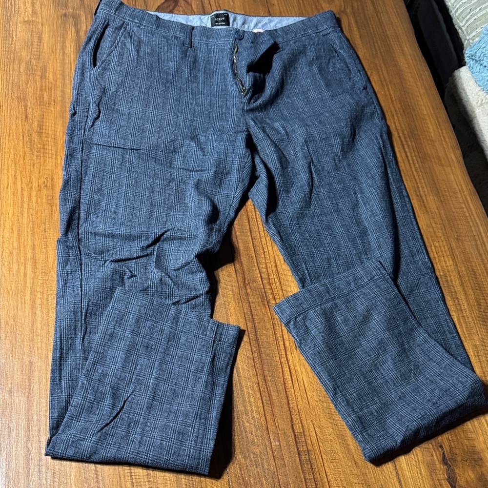 J. Crew Men's Navy Plaid Dress Pants